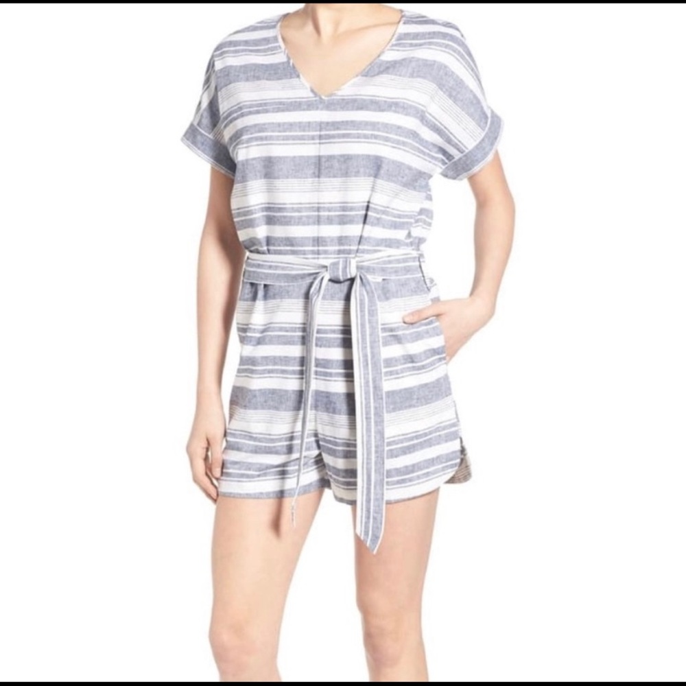 Madewell Striped Perimeter Romper - L